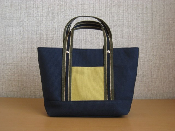 帆布トートバッグ TE・12紺×クリーム×紺 トートバッグ star-leaf