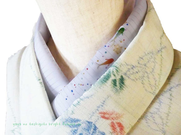 日本刺繍 koi chan 夏用絽半襟 1枚目の画像