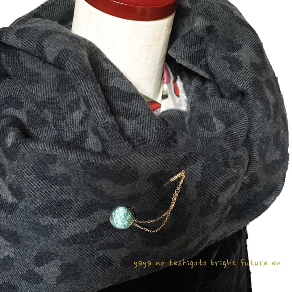日本刺繍 変わり繍 麻の葉　ハットピン　 4枚目の画像