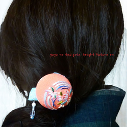 日本刺繍 髪飾り 四季 蓮 2枚目の画像