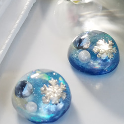 【送料無料】イヤリング「snow crystal」綺麗な雪の結晶 2枚目の画像