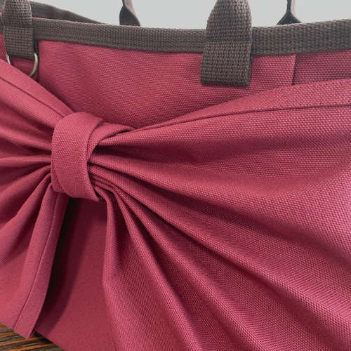 きこり⭐️ リメイクバッグ 2点 ♥️大♥️ころリボンバッグ トートバッグ ワインレッド ボルドー 2WAY