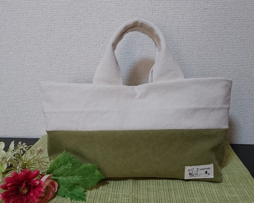 帆布のバイカラートートバッグ トートバッグ まめすけ415 通販 2812558