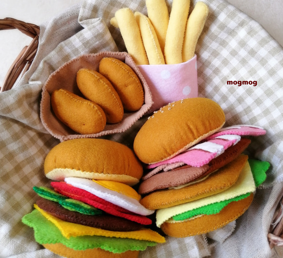 受注作製】フェルトおままごと♡ ハンバーガーセット おもちゃ