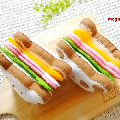 受注作製】フェルト おままごと♡ アニマルサンドイッチ おもちゃ 