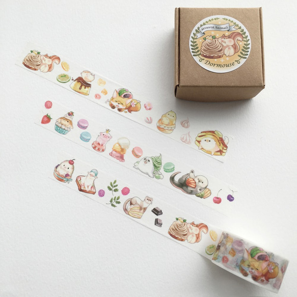 【甜點小動物】日本和紙膠帶 第3張的照片