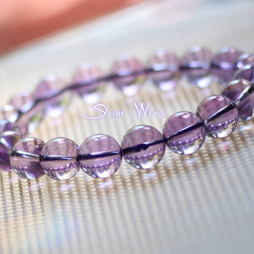 天然石✿宝石質ラベンダーアメジストブレスレット約10～10.3mm 