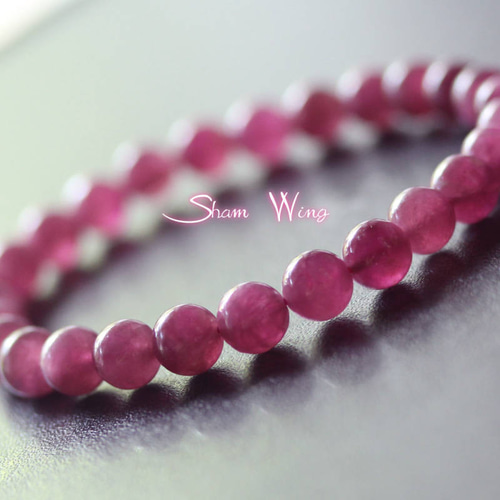 天然石✿高品質ピンクトルマリン約7mm前後ブレスレット✧ラズベリー  