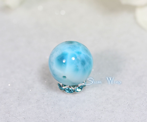 売約済❁天然石✿大粒！10Aラリマー ラウンド約15.5mm☆1粒E 4枚目の画像