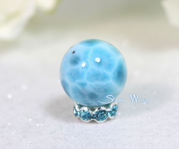 売約済❁天然石✿大粒！10Aラリマー ラウンド約15.5mm☆1粒E 5枚目の画像