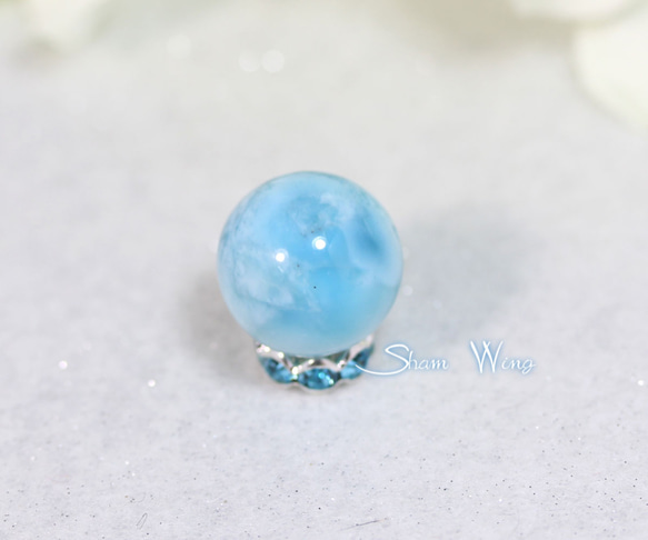 売約済❁天然石✿大粒！10Aラリマー ラウンド約15.5mm☆1粒E 6枚目の画像