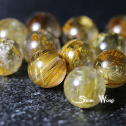 天然石✿良質ゴールドルチルクォーツ ラウンド約10～10.4mm☆3粒 4枚目の画像