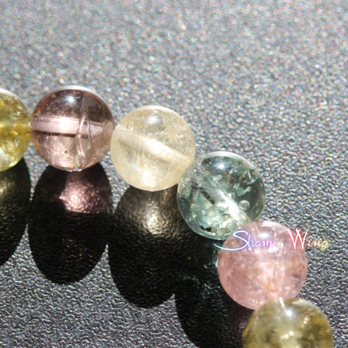 天然石✿高透明パステルカラートルマリン約8～8.5mmブレスレット☆希少