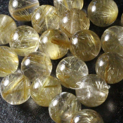 天然石✿高品質ゴールドルチルクォーツ ラウンド約10～10.4mm☆3粒 1枚目の画像