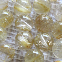 天然石✿高品質ゴールドルチルクォーツ ラウンド約10～10.4mm☆3粒 5枚目の画像