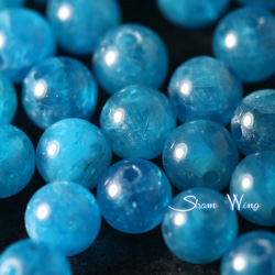 天然石✿高品質ブルーアパタイト ラウンド約5.3mm前後☆5粒 3枚目の画像