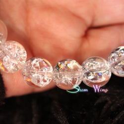 天然石✿宝石質アイリスクォーツ約10～10.3mmブレスレット☆虹の宝石箱 2枚目の画像