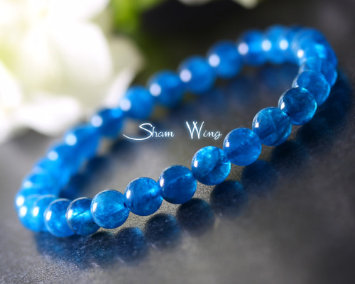 なんと！4000円引き【星の静かな波紋】ブルーアパタイト 天然石ブレスレット 天然石✿夏色高品質ブルーアパタイト6.5～6.7mmブレスレット☆鮮やか