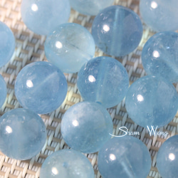 再販■天然石✿良質美色アクアマリン約10.4～10.9mm☆2粒 3枚目の画像