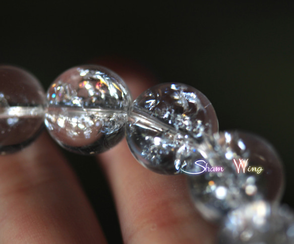 天然石✿大粒アイリスクォーツ約12～12.2mmブレスレット☆虹の宝石箱 3枚目の画像