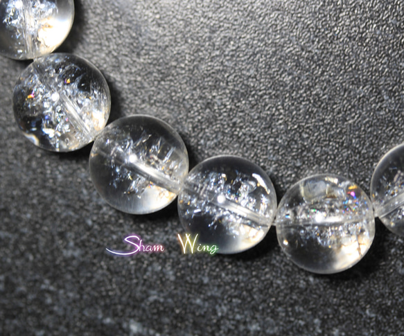 天然石✿大粒アイリスクォーツ約12～12.2mmブレスレット☆虹の宝石箱 4枚目の画像