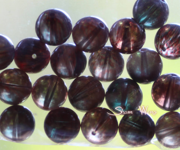 天然石✿高品質カラーチェンジアンデシン ラウンド約8.9～9.3mm☆2粒 1枚目の画像