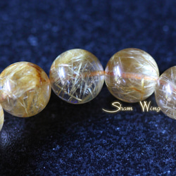 天然石✿大粒高品質ゴールドルチルクォーツ約11～11.4mmブレスレット☆金運アップ 6枚目の画像