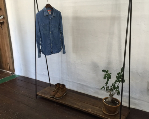 数量限定 BIG-Y-F 大きなハンガーラック アイアン 古材