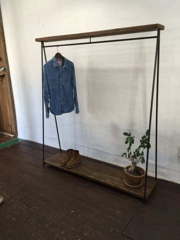 数量限定 BIG-Y 大きなハンガーラック アイアン 古材