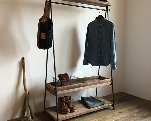美品　アイアンハンガーラック　ブロンズ　インダストリアル 美品 アイアンハンガーラック ブロンズ インダストリアル