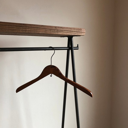 貴重　数量限定価格　2段　特大　ハンガーラック　古材　収納棚　ディスプレイラック 数量限定 2D-M5 / 2段棚 ハンガーラック アイアン