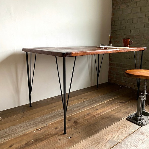 古家具 聞きほれる 古道具 ワークデスク 古い鉄脚と古材のテーブル 古家具 聞きほれる 古道具 ワークデスク 古い鉄脚と古材のテーブル