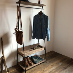 訳あり在庫】アイアン レトロな洋服掛け ハンガーラック 鉄