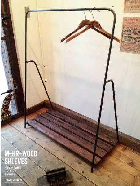 数量限定　MHR-W　アイアン　ハンガーラック　インダストリアル　ラック 収納 木製　ディスプレイラック 17,759円