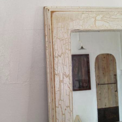 数量限定　TM-18-3　白い木枠　スタンドミラー　フルレングスミラー　鏡　大きな鏡　全身鏡　姿見　ミラー　店舗　美容室 2枚目の画像