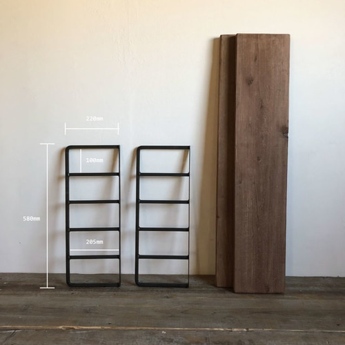 数量限定 ILS ラダー2台＋棚板1枚 アイアン ラダーシェルフ 古材 壁付