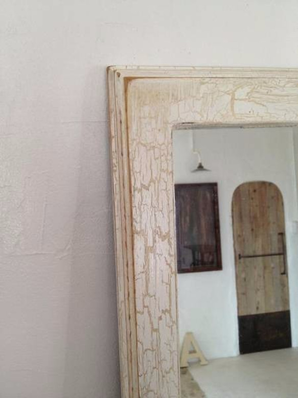 数量限定　TM-18-6　鏡厚6mm　白い木　大きな鏡　全身鏡　鏡　ミラー　店舗　姿見　美容室 2枚目の画像