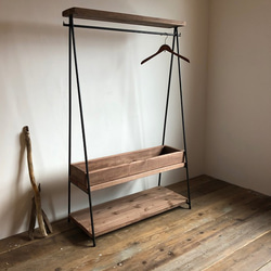 数量限定 HR-105-3 アイアン 木製 ハンガーラック
