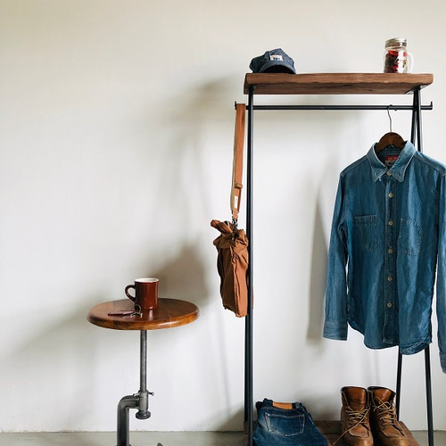 貴重　数量限定　MH4-NS　ハンガーラック　インダストリアル　古材 数量限定 MH4 ハンガーラック アイアン 古材 収納 ラック 棚