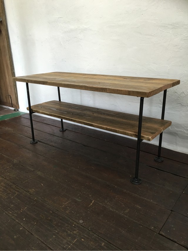 数量限定　FWT-140-60　ワークデスク　テーブル　作業台　パソコン机　ダイニングテーブル　机　鉄脚　古材