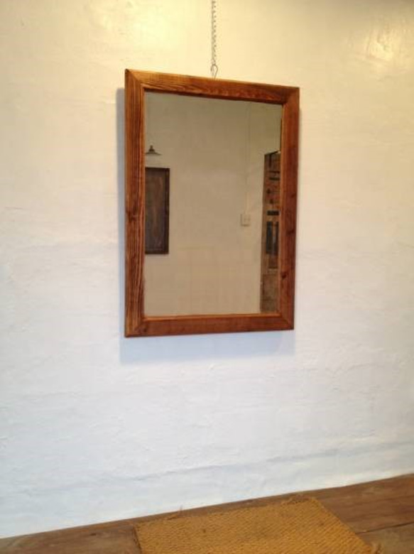 数量限定　WMW-B　古材　鏡　ミラー　木製枠　壁掛け　置き鏡　美容室　中型　サロン　アパレル店　ご自宅 8枚目の画像