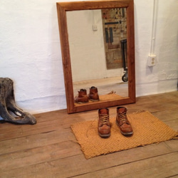数量限定　WMW-B　古材　鏡　ミラー　木製枠　壁掛け　置き鏡　美容室　中型　サロン　アパレル店　ご自宅 11枚目の画像