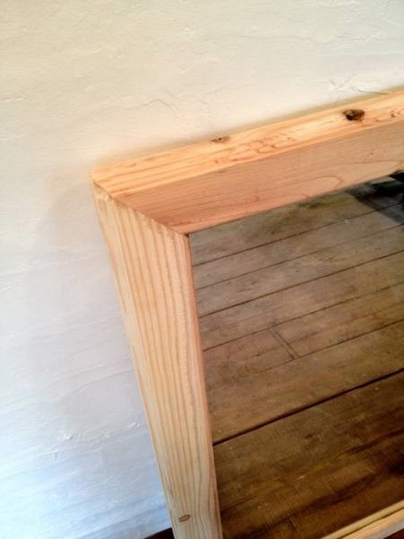 数量限定　WMW-N　古材　鏡　ミラー　木製枠　壁掛け　置き鏡　美容室　中型　サロン　アパレル店　ご自宅 より歪みの少ないプロモデル クリアーブラウン 色ムラ