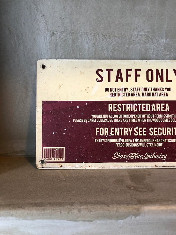 數量有限 FOISP-SO 鐵質標誌 鐵質標誌 STAFF ONLY Staff Only 禁止人員進入標誌牌 第3張的照片