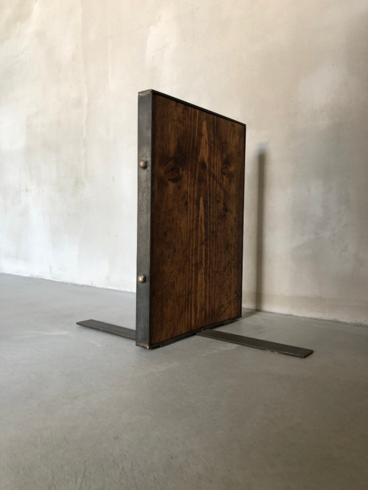 数量限定　IWBE　ブックエンド　本立て　ブックスタンド　仕切り棚　アイアン　木製　インダストリアル　CD DVD