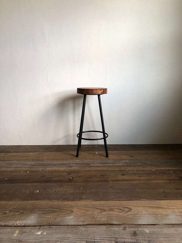数量限定　WS-H600　ハイスツール　厚い座面　無垢材　椅子　カウンターチェアー　スツール　バースツール　バーチェアー