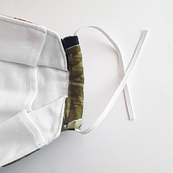 布マスク フィルターポケット付き ハワイアン柄 たっぷりサイズ 立体 プリーツ 箱型 #007 2枚目の画像