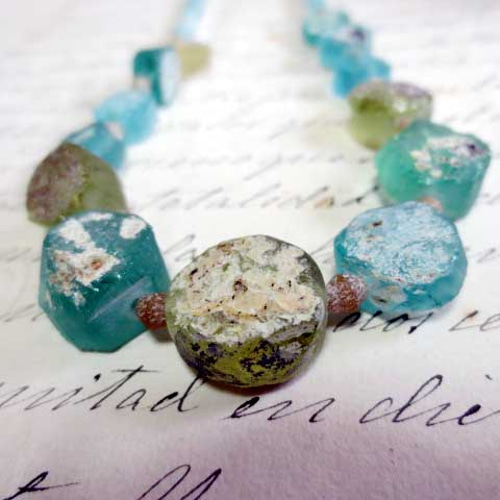 古代ガラスのシンプルネックレス2 ネックレス・ペンダント