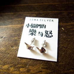 純銀貓耳環/小貓們的樂與怒 IONA SILVER 第4張的照片