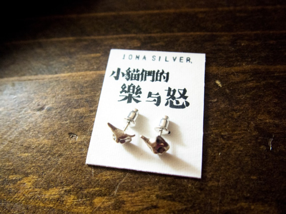 純銀貓耳環/小貓們的樂與怒 IONA SILVER 第4張的照片